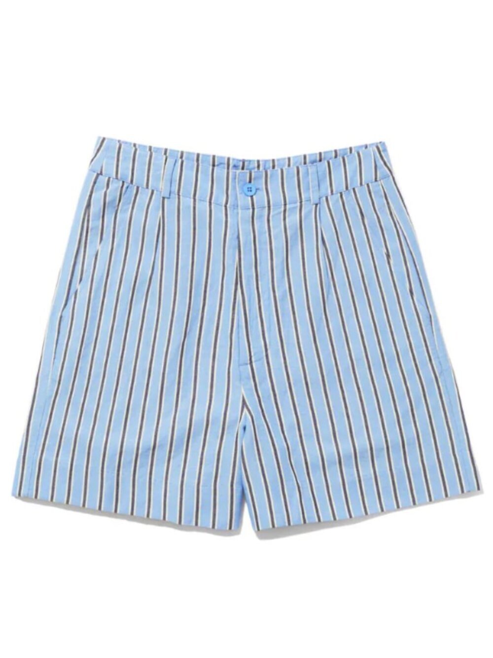 Kule The Gwen Blue Black Stripe Shorts Linen Blend High Waisted Size 12 NWT